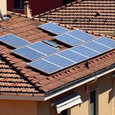 Solar Panels for renewable electrical energy production. Alternative energy concept